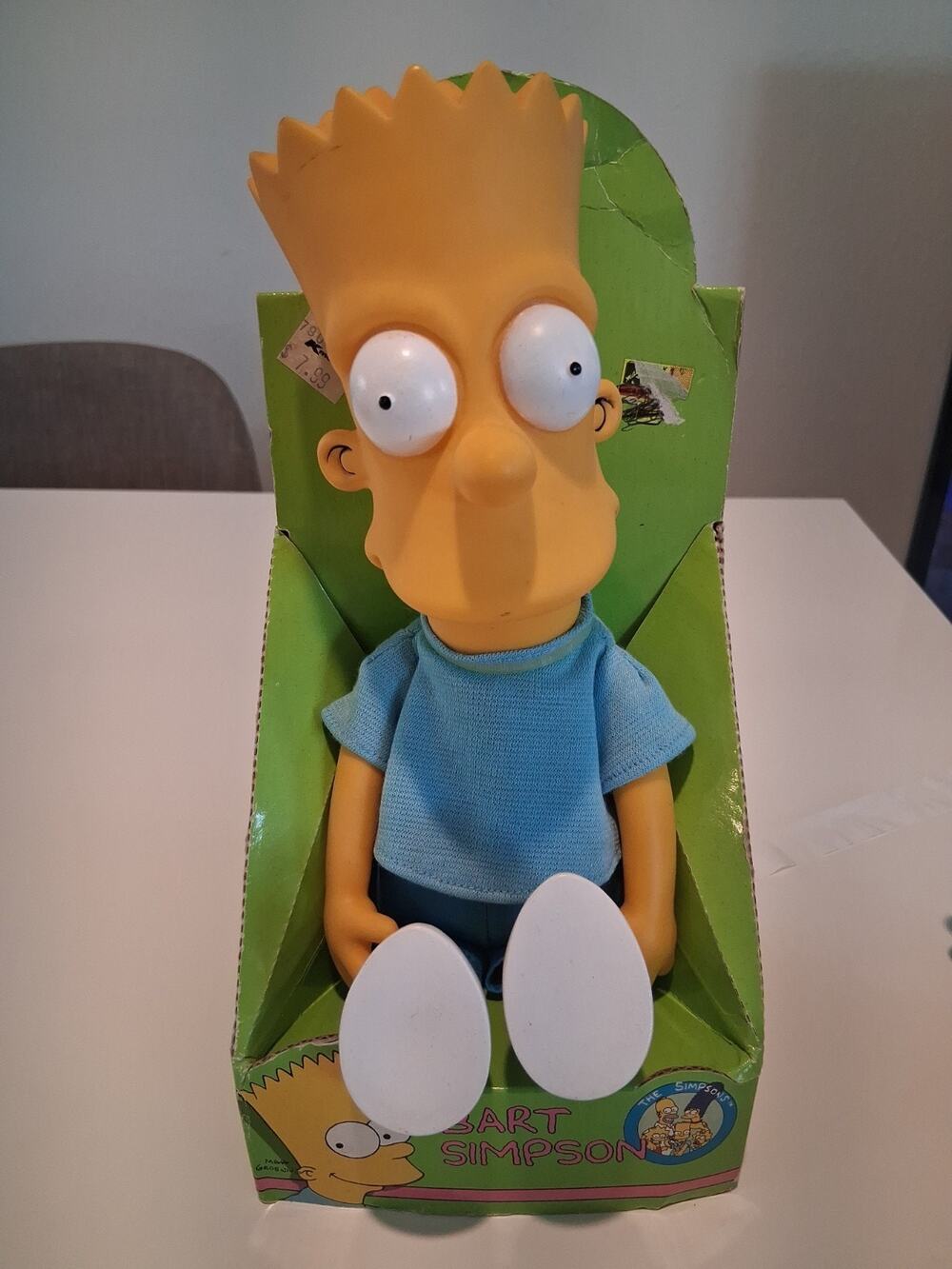 Vintage 1990 The Simpsons Bart Simpson 11" Plush Doll Vinyl Head Dan Dee In Box